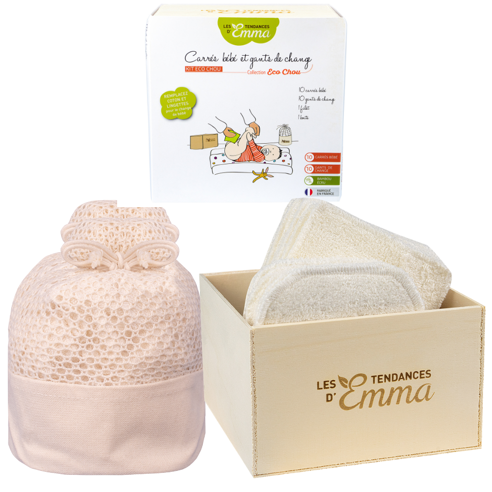 Lingettes lavables bébé en kit pratique : Kit Eco Chou